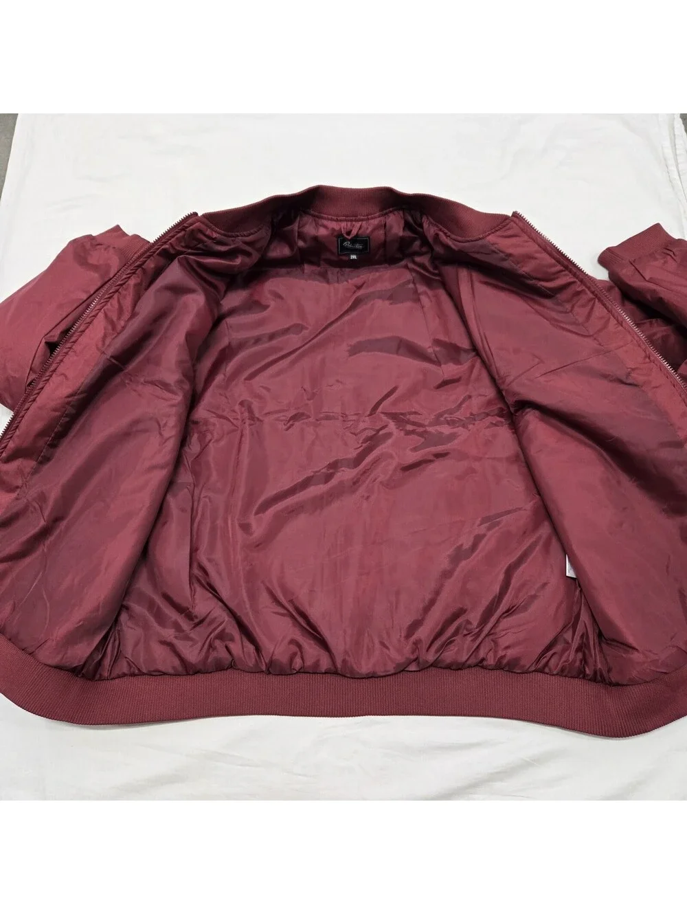 NWT Men's XXL Primitive Skateboarding Bomber Jacket Burgundy Zip Up Flight Coat - Picture 5 of 13